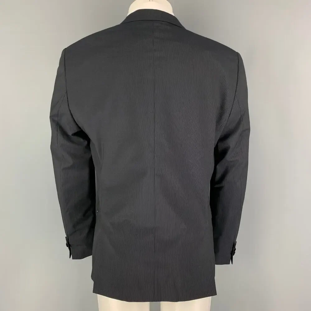 THE KOOPLES Size 40 Navy Pinstripe Wool Peak Lapel Sport Coat